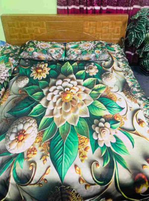 3D ওয়াটার প্রুফ চাদর বালিশ ও কোলবালিশ ফুল সেট