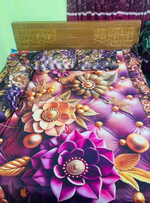 3D ওয়াটার প্রুফ চাদর বালিশ ও কোলবালিশ ফুল সেট