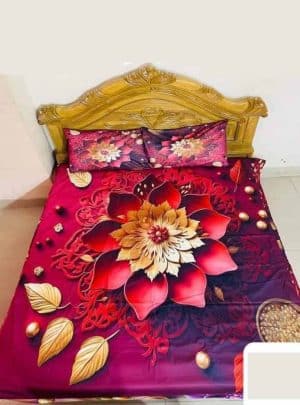 3D ওয়াটার প্রুফ চাদর বালিশ ও কোলবালিশ ফুল সেট