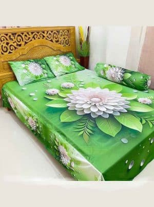 3D ওয়াটার প্রুফ চাদর বালিশ ও কোলবালিশ ফুল সেট
