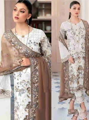 Semi –Embroidery & Sequence Work Party Dress