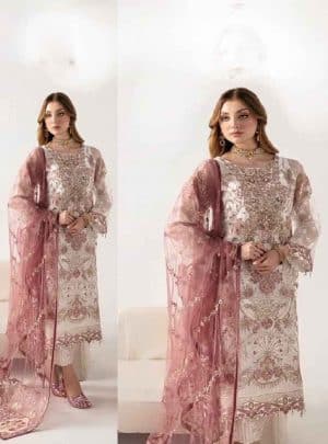 Semi –Embroidery & Sequence Work Party Dress