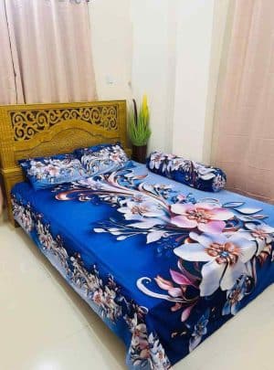 3D ওয়াটার প্রুফ চাদর বালিশ ও কোলবালিশ ফুল সেট