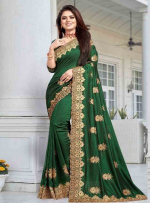 ইন্ডিয়ান বিচিত্রা সিল্কের প্রিমিয়াম এমব্রয়ডারি করা শাড়ি