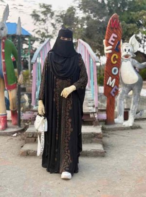 💥 প্রিমিয়াম দুবাই চেরি কাপড় পার্শিয়ালি 4 পার্ট, রাজকীয় আবায়া বোরকা