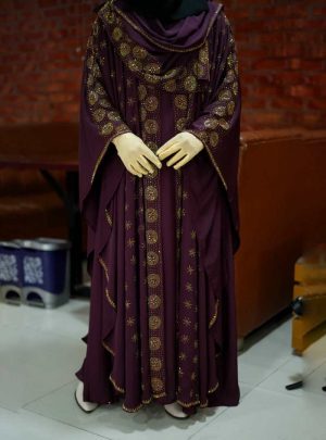 💥 প্রিমিয়াম দুবাই চেরি কাপড় পার্শিয়ালি 4 পার্ট, রাজকীয় আবায়া বোরকা