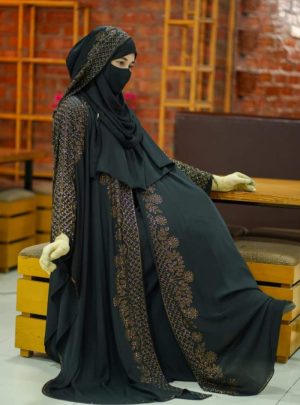 💥 প্রিমিয়াম দুবাই চেরি কাপড় পার্শিয়ালি 4 পার্ট, রাজকীয় আবায়া বোরকা