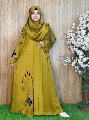 প্রিমিয়াম জাফরান ফ্যাব্রিক কাপড়ের বোরকা