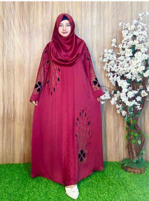 প্রিমিয়াম জাফরান ফ্যাব্রিক কাপড়ের বোরকা