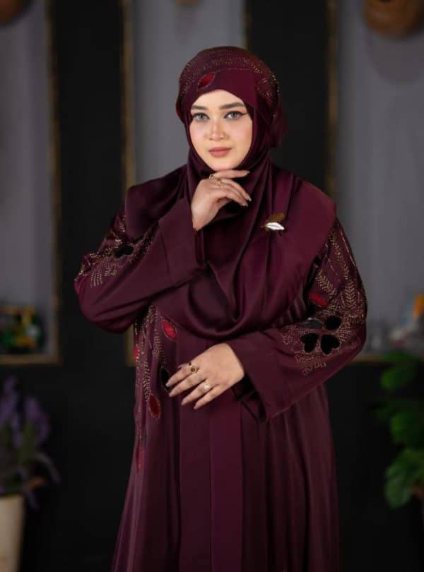 প্রিমিয়াম জাফরান ফ্যাব্রিক কাপড়ের বোরকা